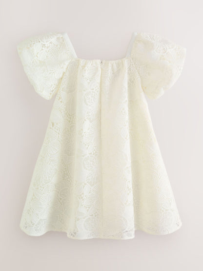 Laura Ashley White Lace Bow Dress image 7