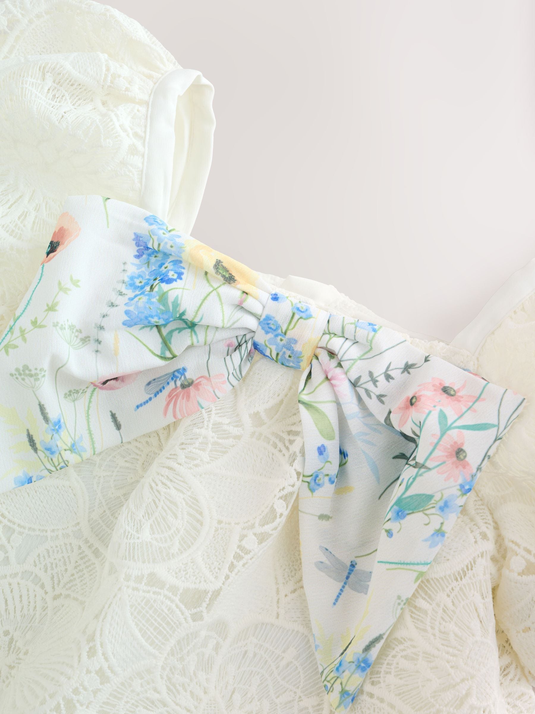 Laura Ashley White Lace Bow Dress image 8