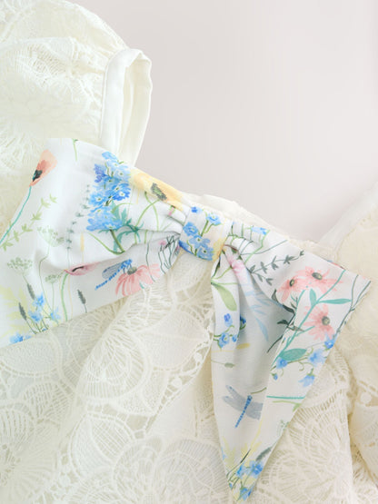 Laura Ashley White Lace Bow Dress image 8