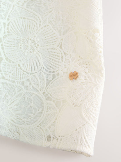Laura Ashley White Lace Bow Dress image 9