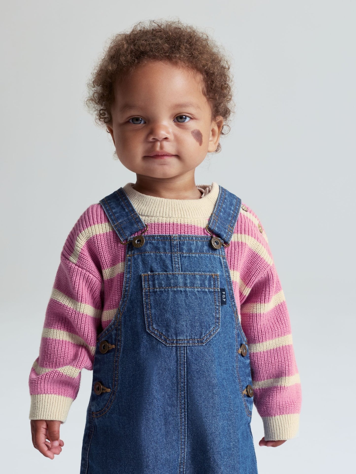Polarn O. Pyret Blue Cotton Denim Dungaree Dress image 1