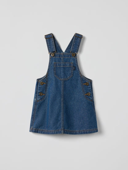 Polarn O. Pyret Blue Cotton Denim Pinafore image 1