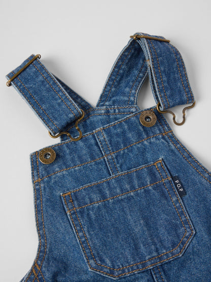 Polarn O. Pyret Blue Cotton Denim Pinafore image 4