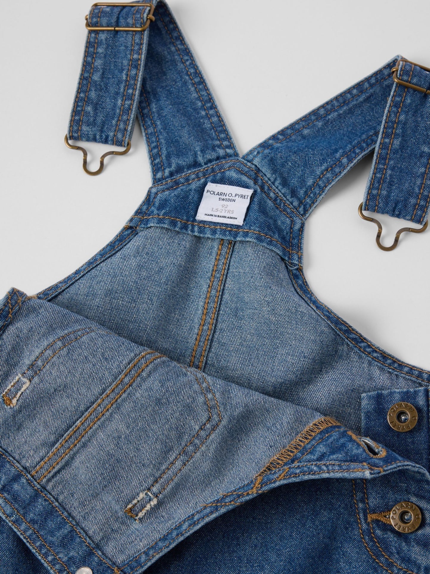 Polarn O. Pyret Blue Cotton Denim Pinafore image 5