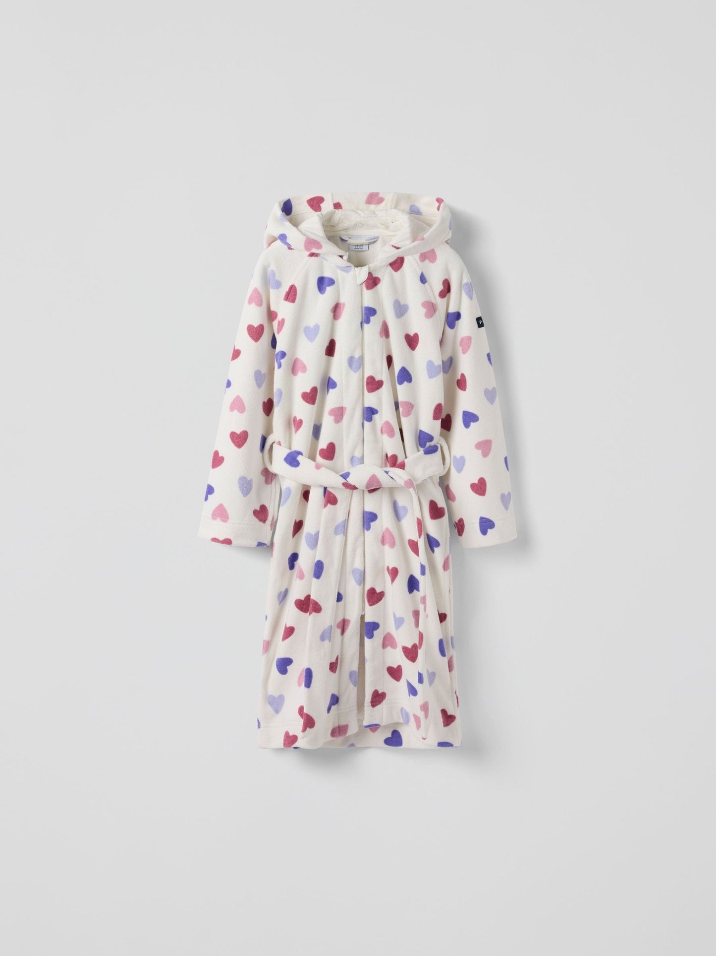 Polarn O. Pyret White Heart Print Bathrobe image 1