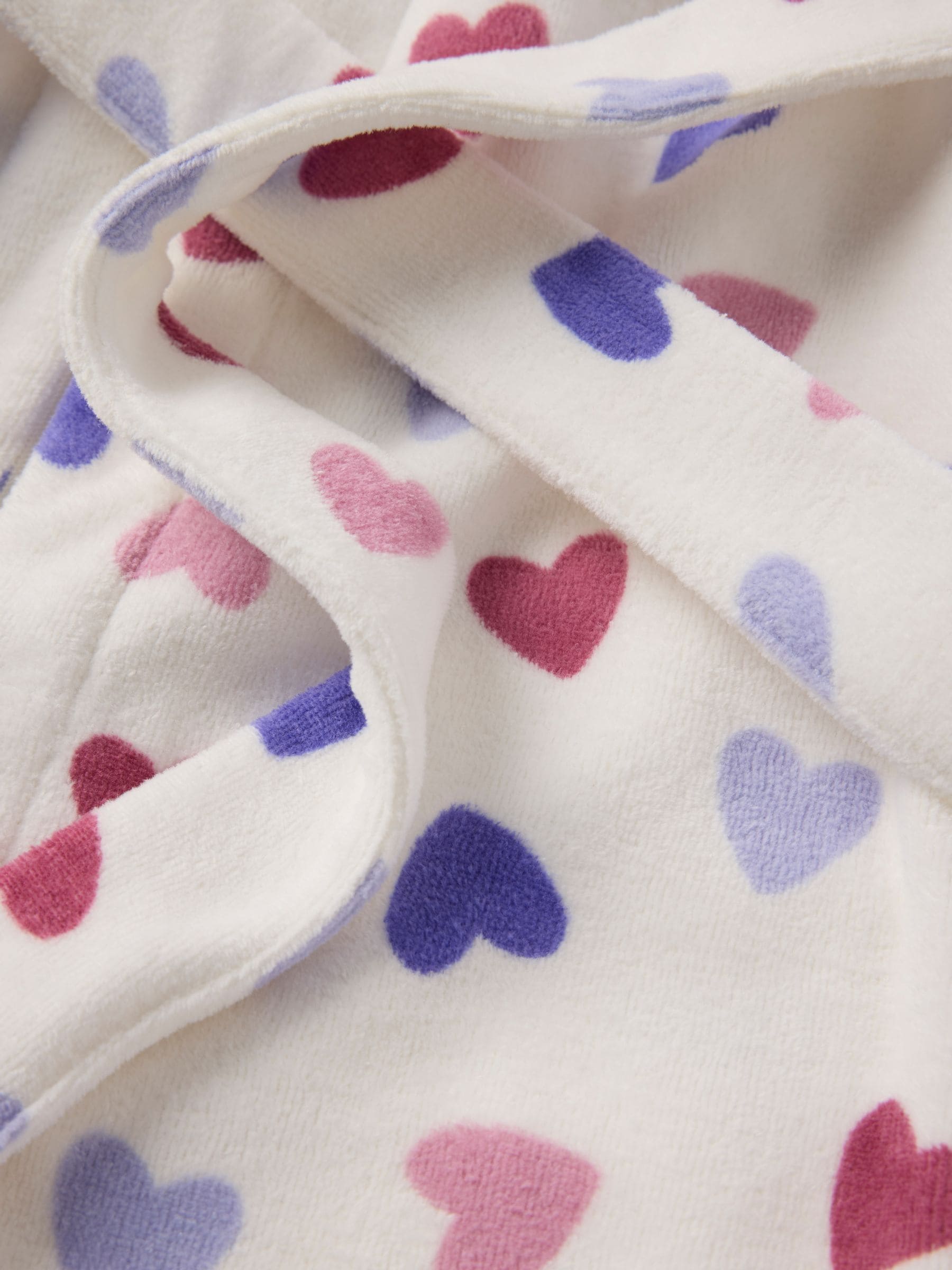 Polarn O. Pyret White Heart Print Bathrobe image 3