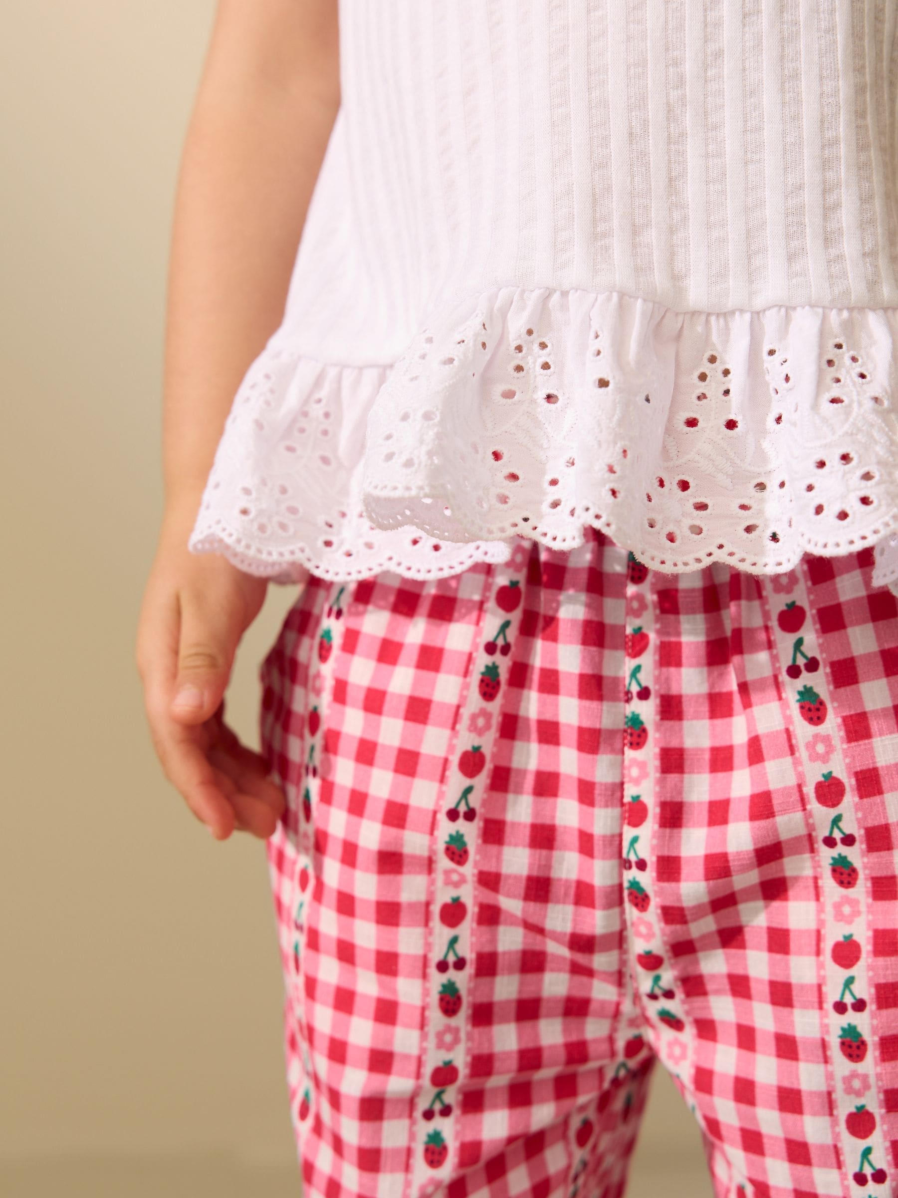Pink/ Red Gingham Pullon Trousers (3mths-7yrs) image 4