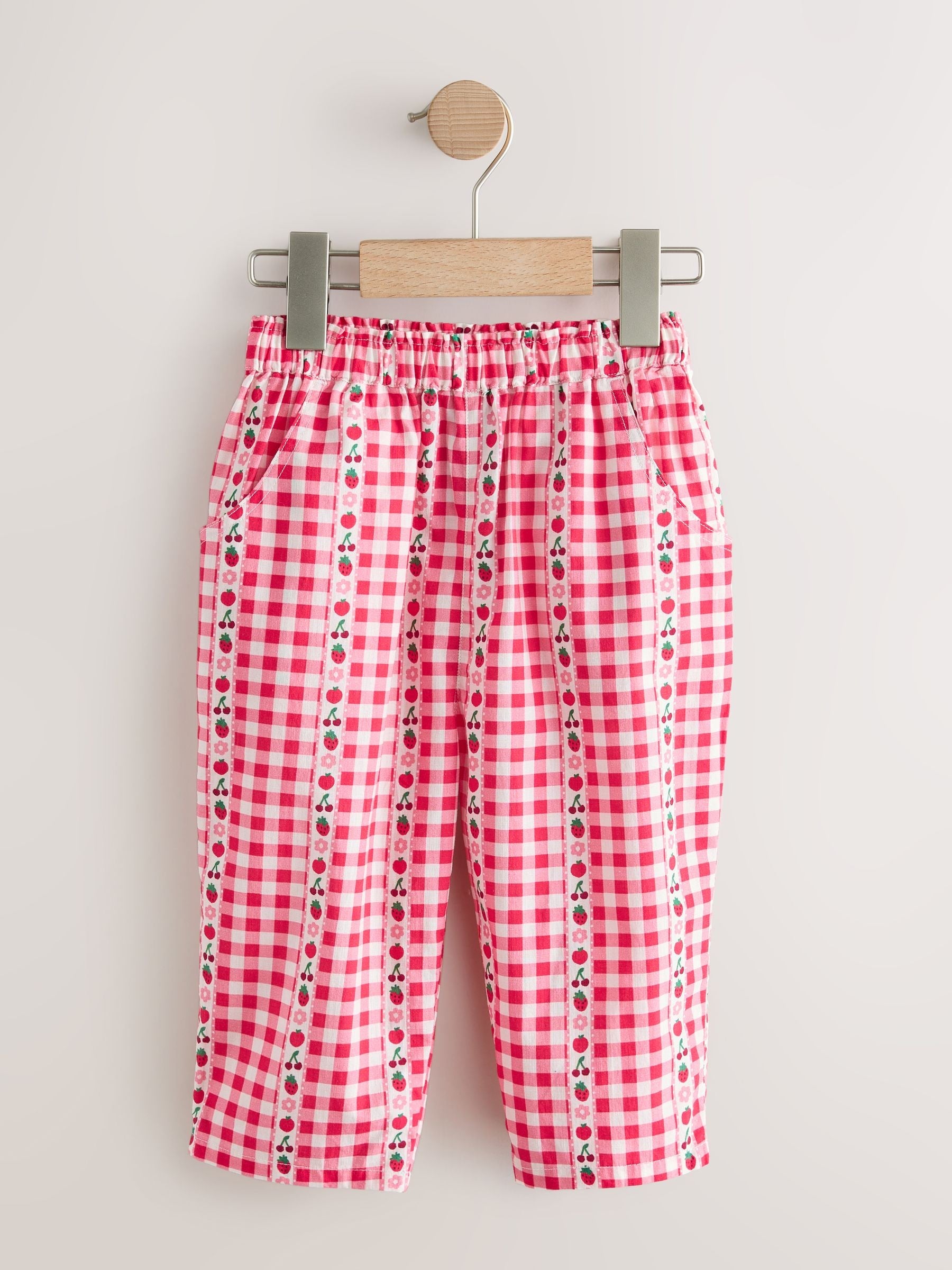 Pink/ Red Gingham Pullon Trousers (3mths-7yrs) image 5