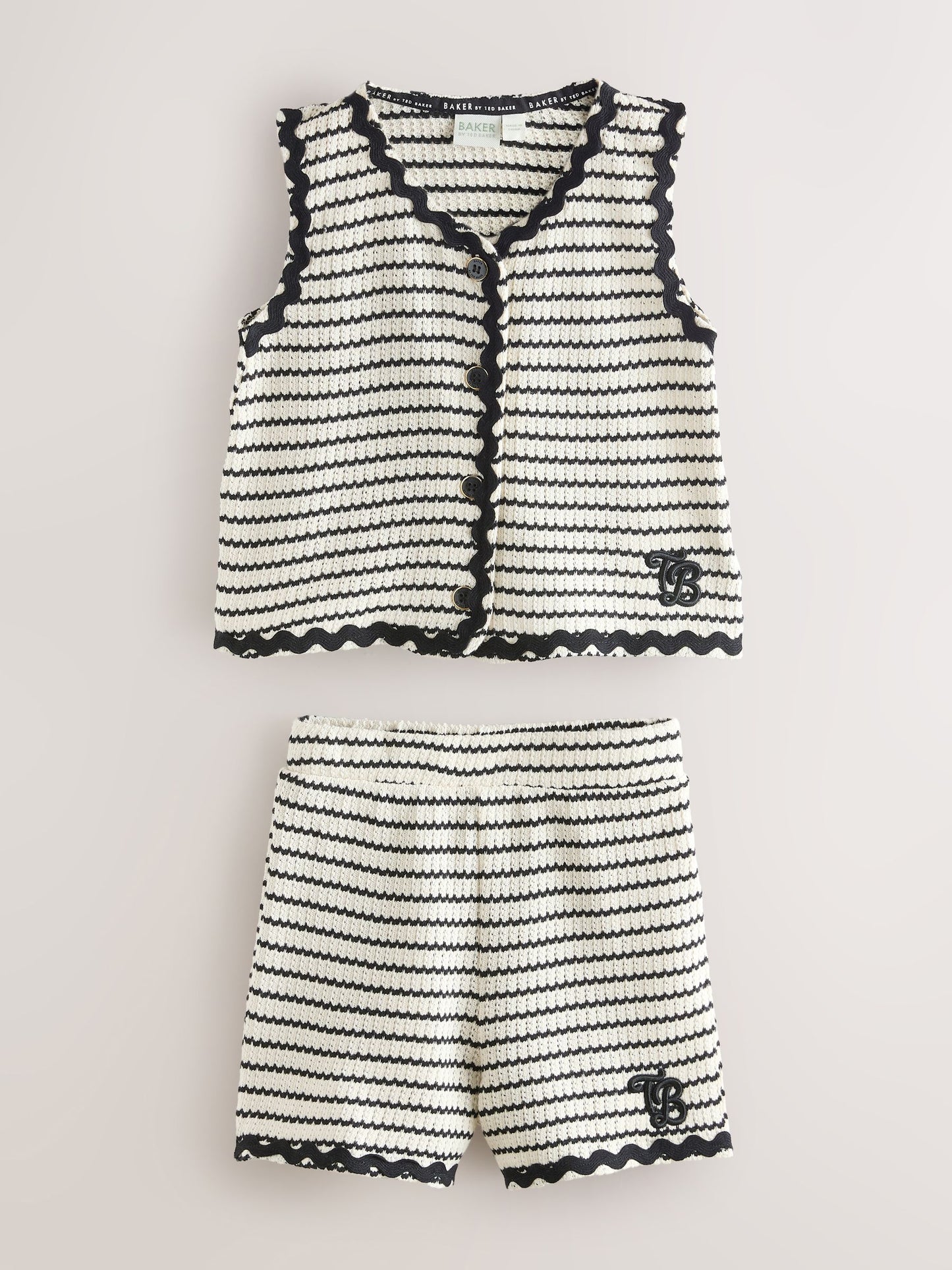 Baker by Ted Baker 2 Piece Ric-Rac Crochet Vest & Shorts Set image 8