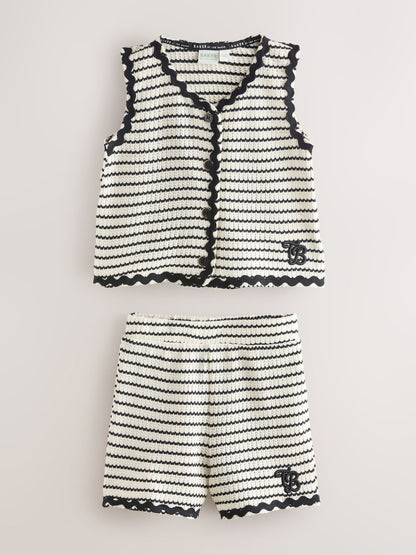 Baker by Ted Baker 2 Piece Ric-Rac Crochet Vest & Shorts Set image 8