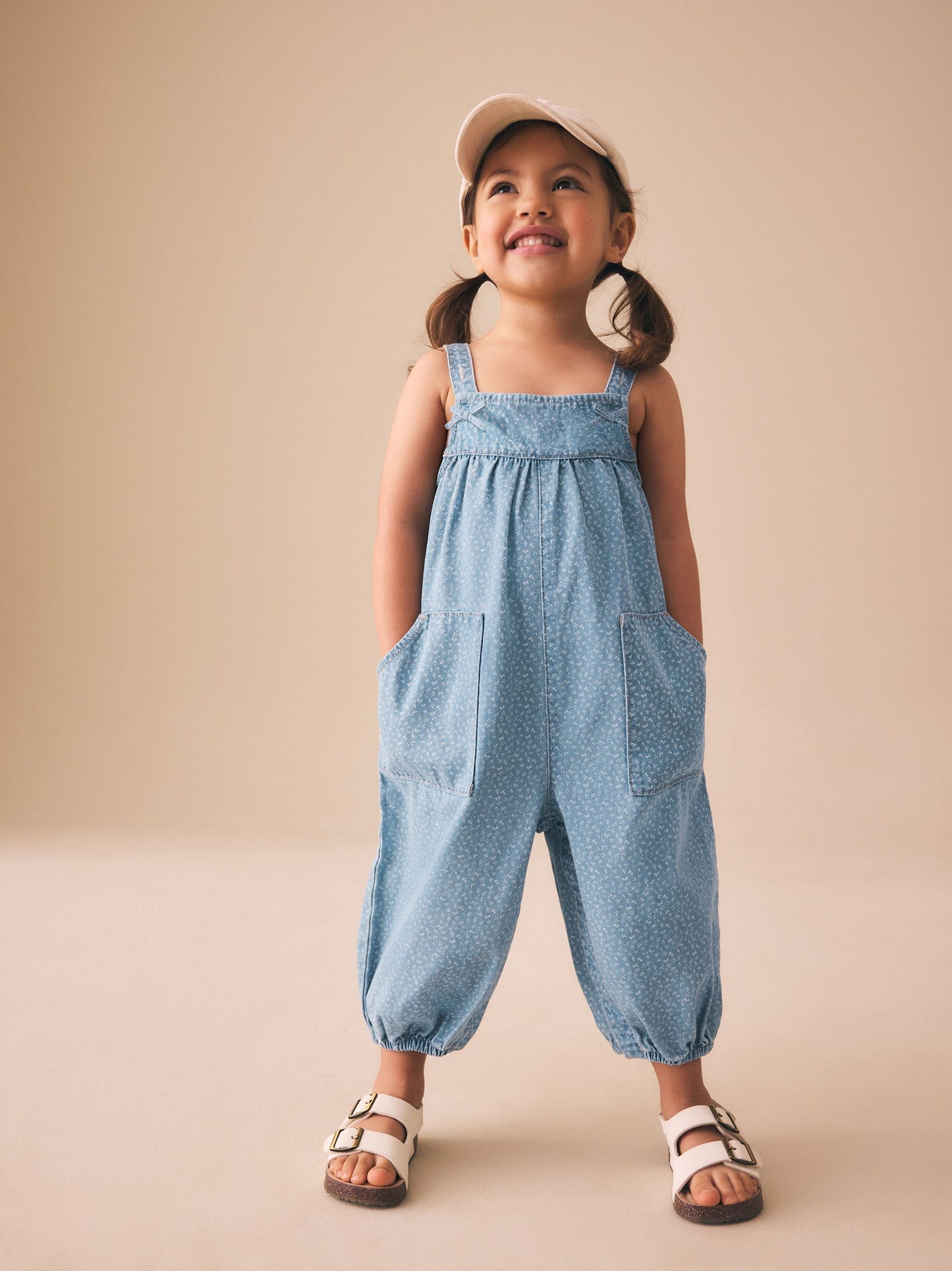 Dsiney Kidz - Blue Floral Ditsy Denim Jumpsuit (3mths-7yrs) image 1