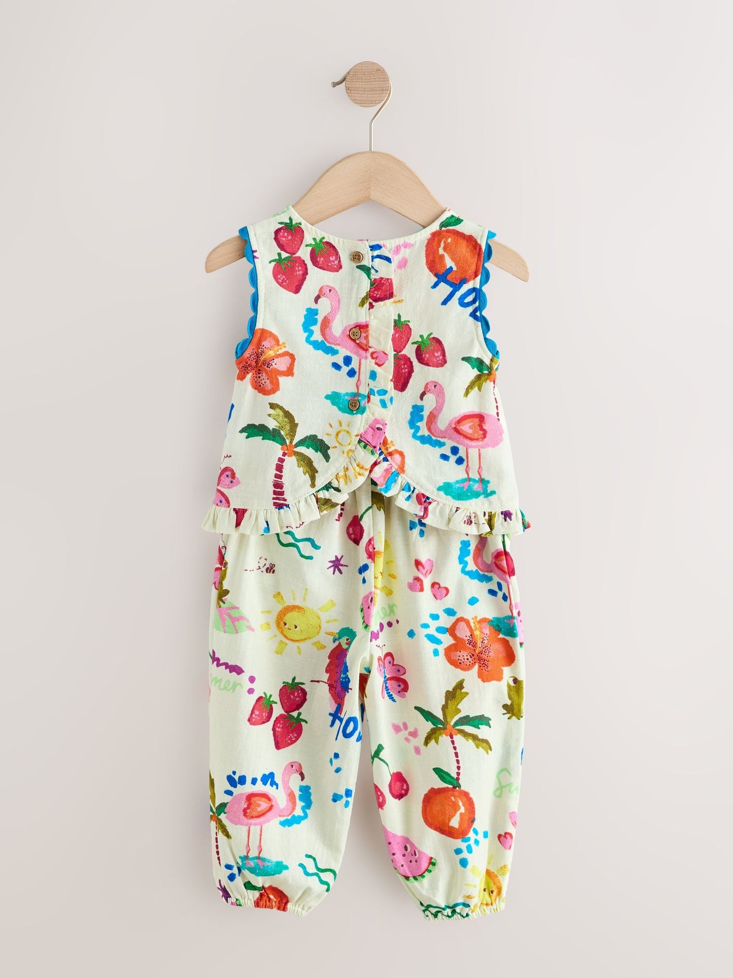 Bright Summer Tropical Print Top & Cuffed Trousers Set (3mths-7yrs) image 8