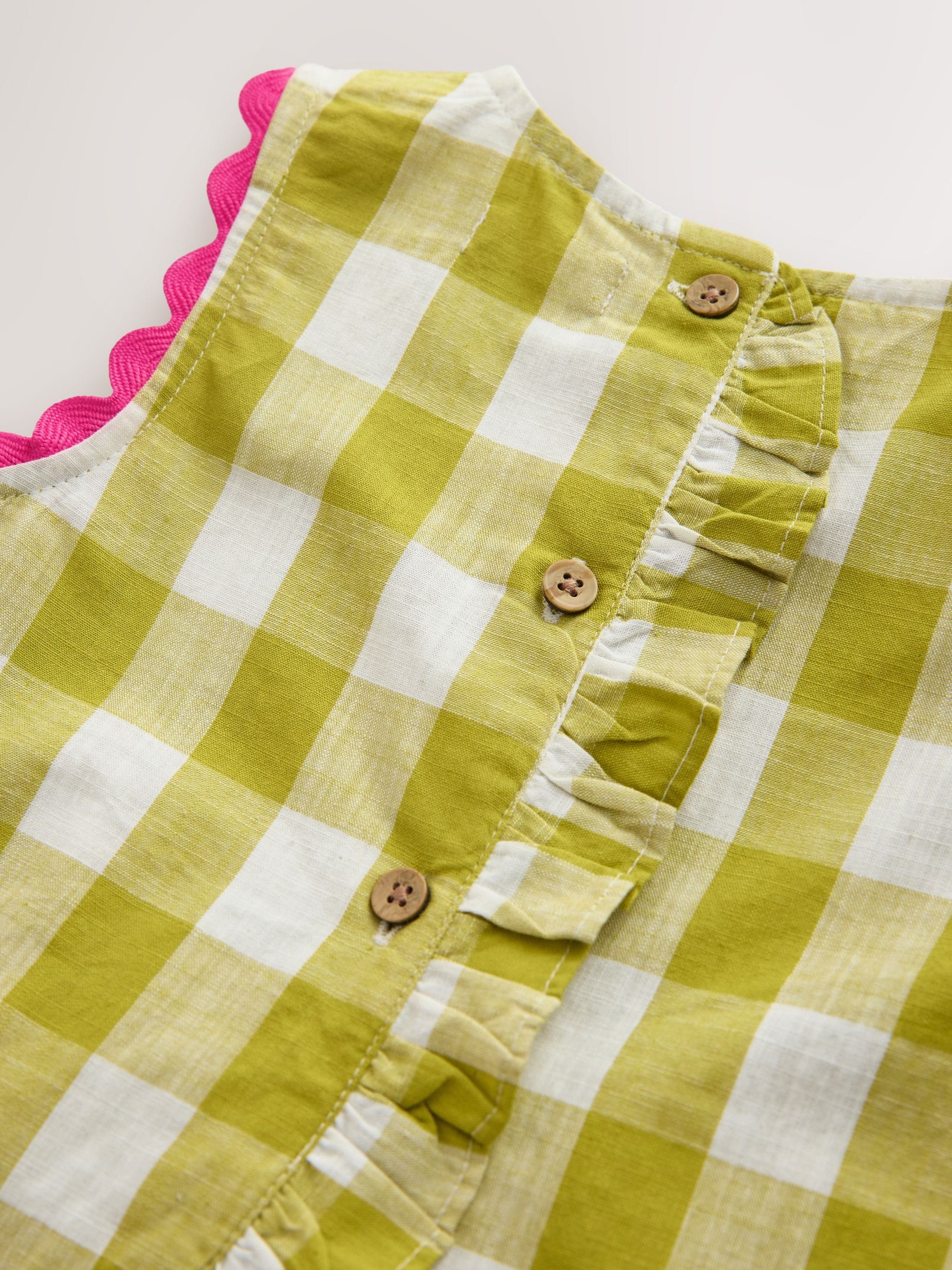 Olive Green Gingham Top & Cuffed Trousers Set (3mths-7yrs) image 8