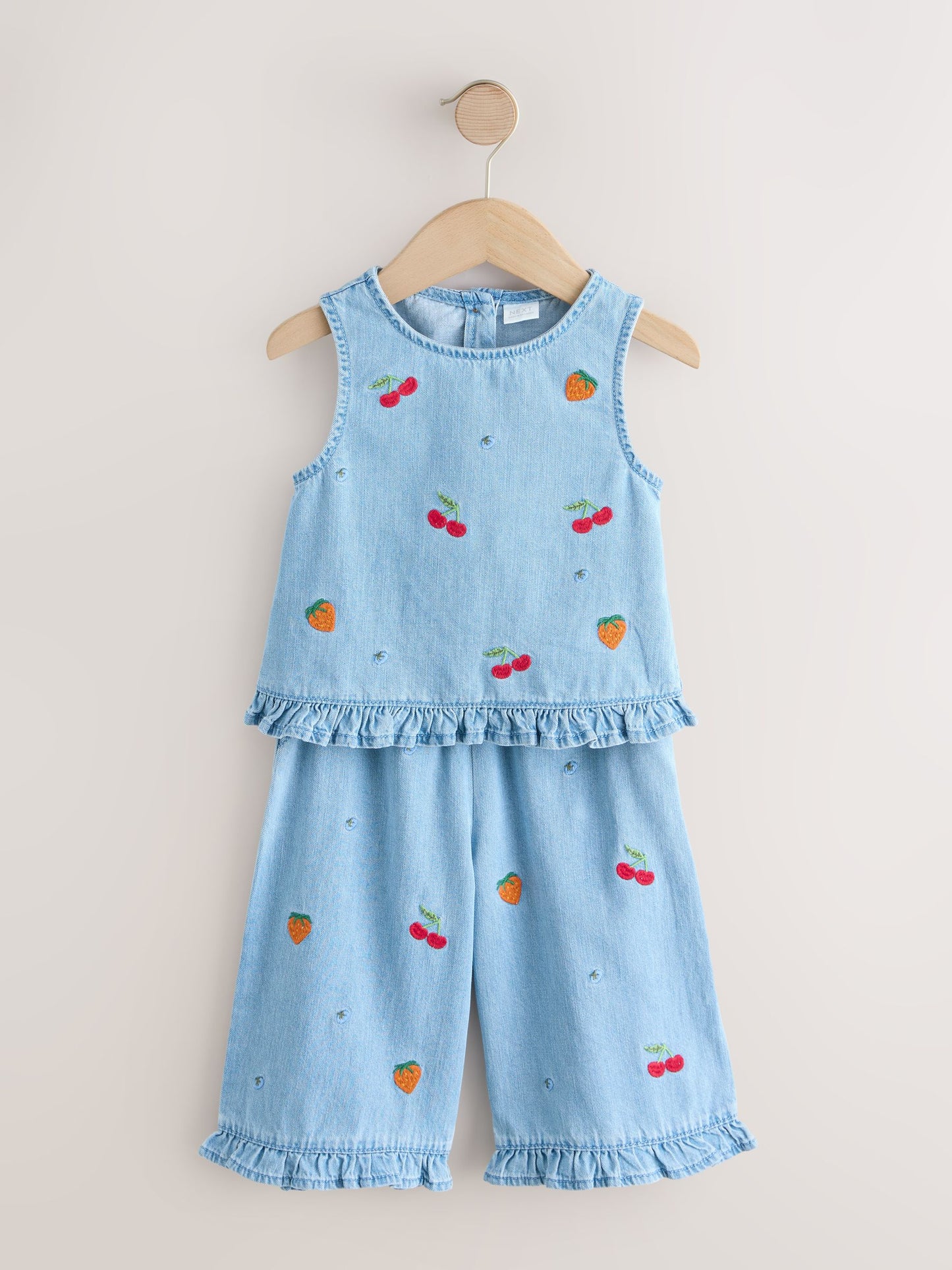 Fruit Embroidered Denim Top & Trousers Set (3mths-7yrs) image 5