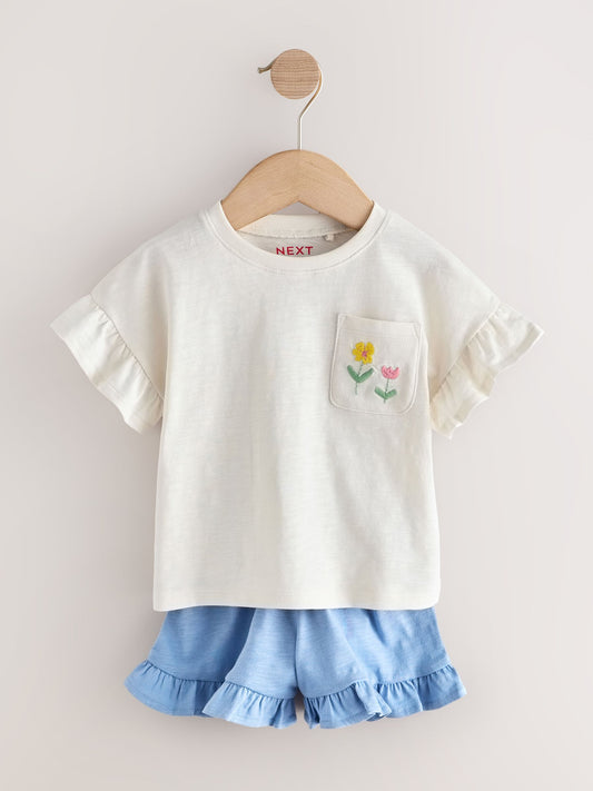 Red/Green Top & Shorts Set 3 Pack (3mths-7yrs) image 3