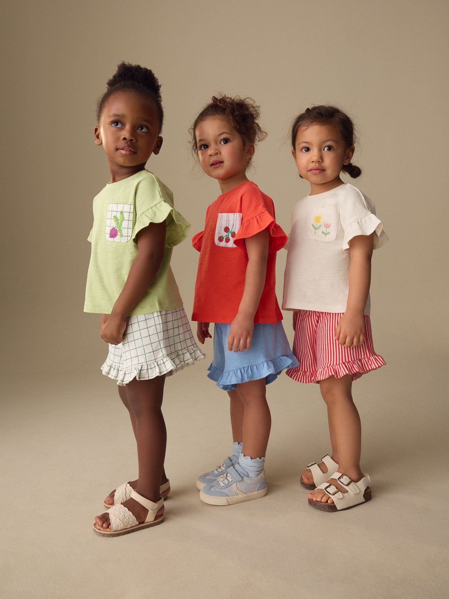 Red/Green Top & Shorts Set 3 Pack (3mths-7yrs) image 2