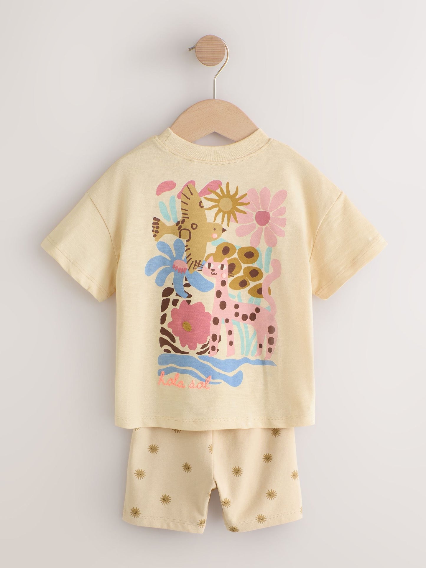 Pink/Yellow Top & Cycle Shorts Set 2 Pack (3mths-7yrs) image 9