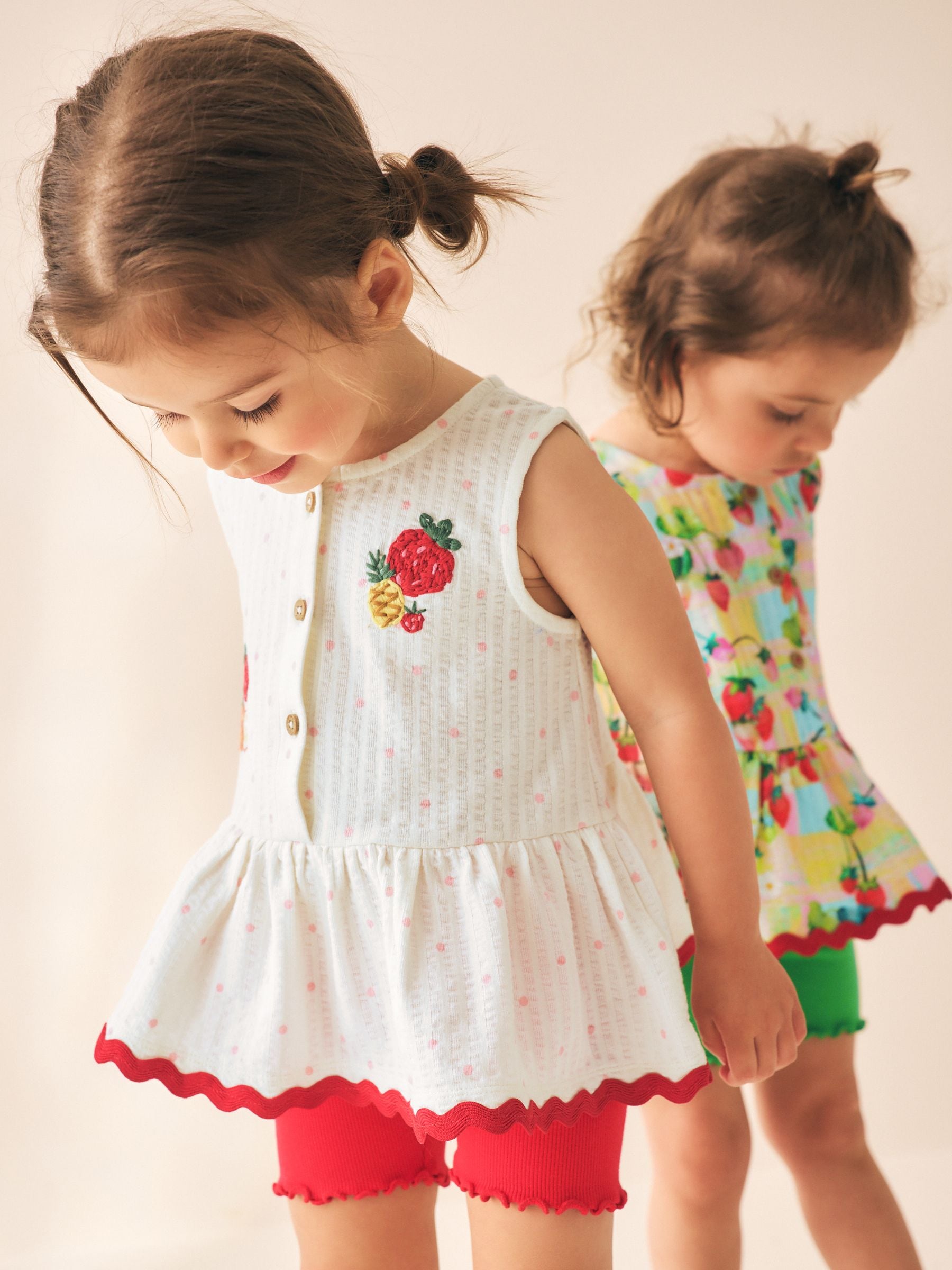 Red/Green Strawberry Vest and Shorts Set 2 Pack (3mths-7yrs) image 2