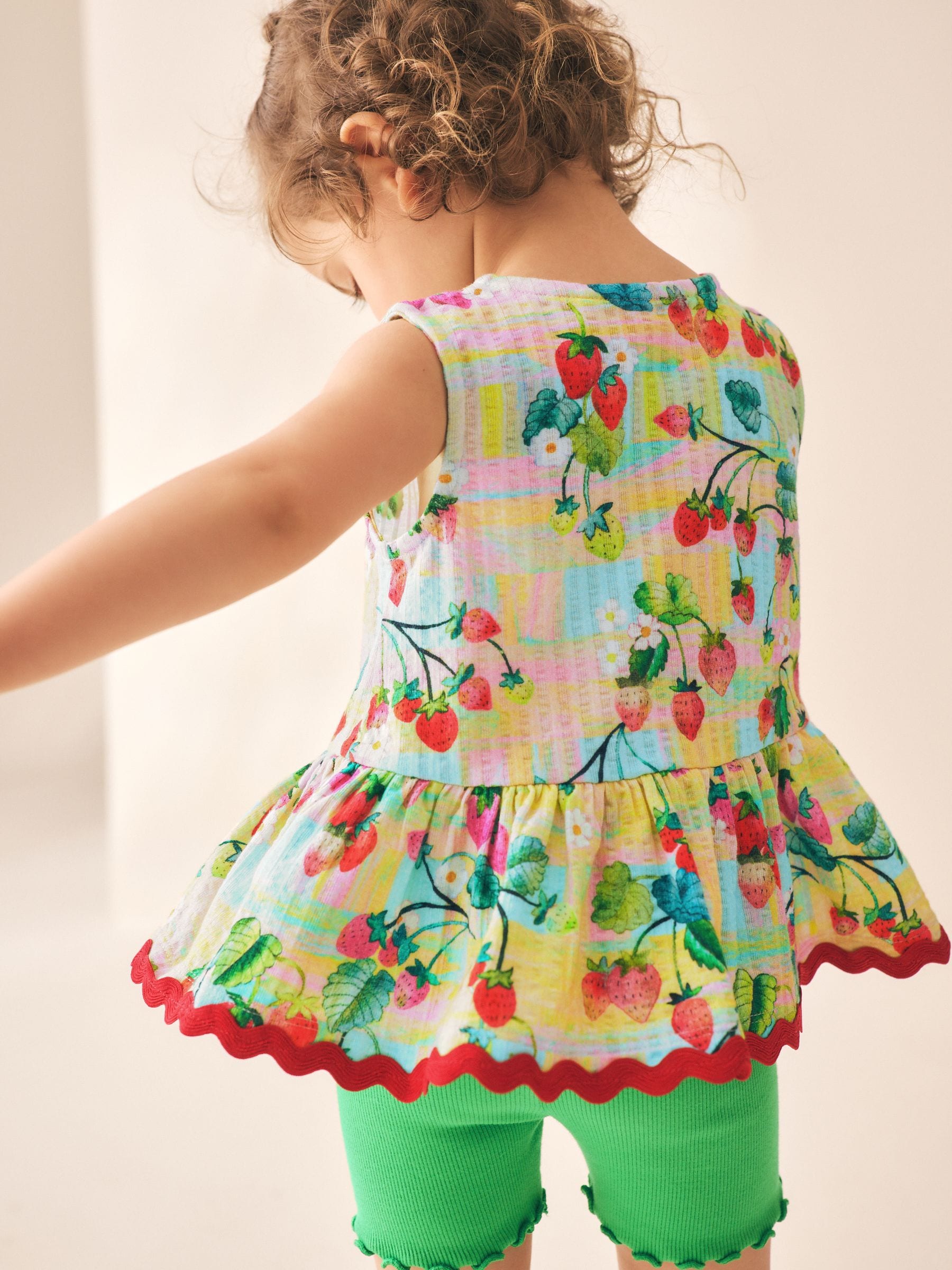 Red/Green Strawberry Vest and Shorts Set 2 Pack (3mths-7yrs) image 5