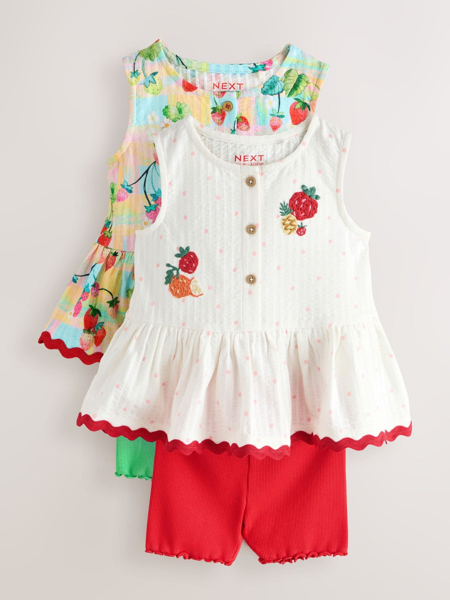 Red/Green Strawberry Vest and Shorts Set 2 Pack (3mths-7yrs) image 6