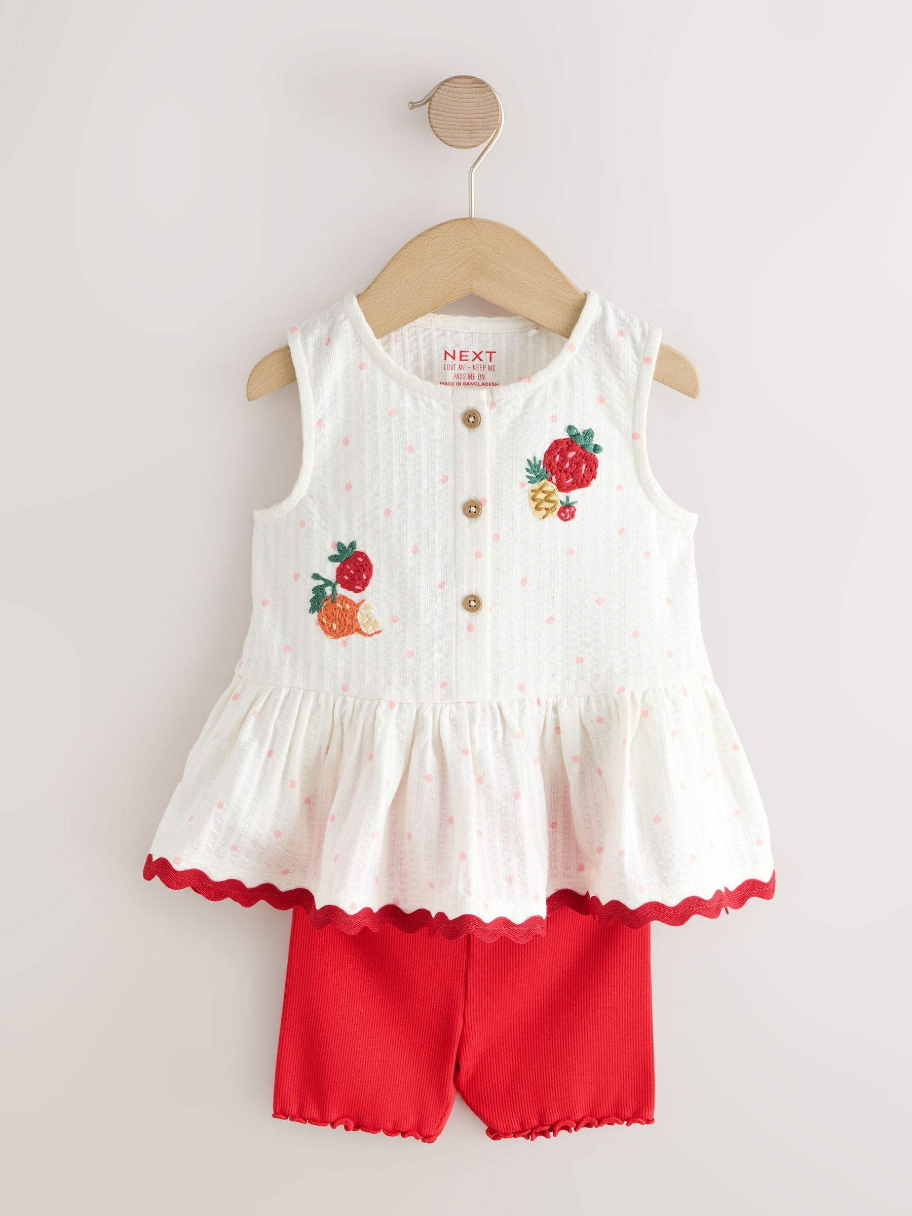 Red/Green Strawberry Vest and Shorts Set 2 Pack (3mths-7yrs) image 7