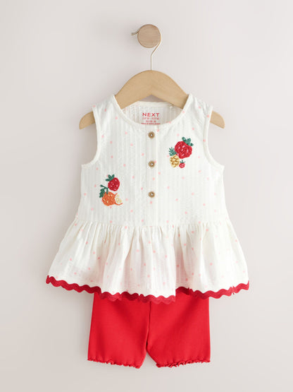 Red/Green Strawberry Vest and Shorts Set 2 Pack (3mths-7yrs) image 7