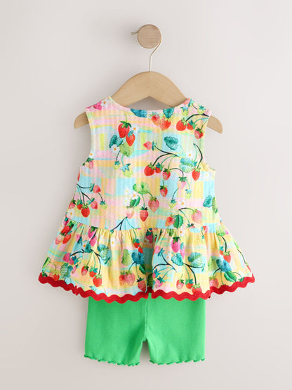 Red/Green Strawberry Vest and Shorts Set 2 Pack (3mths-7yrs) image 9