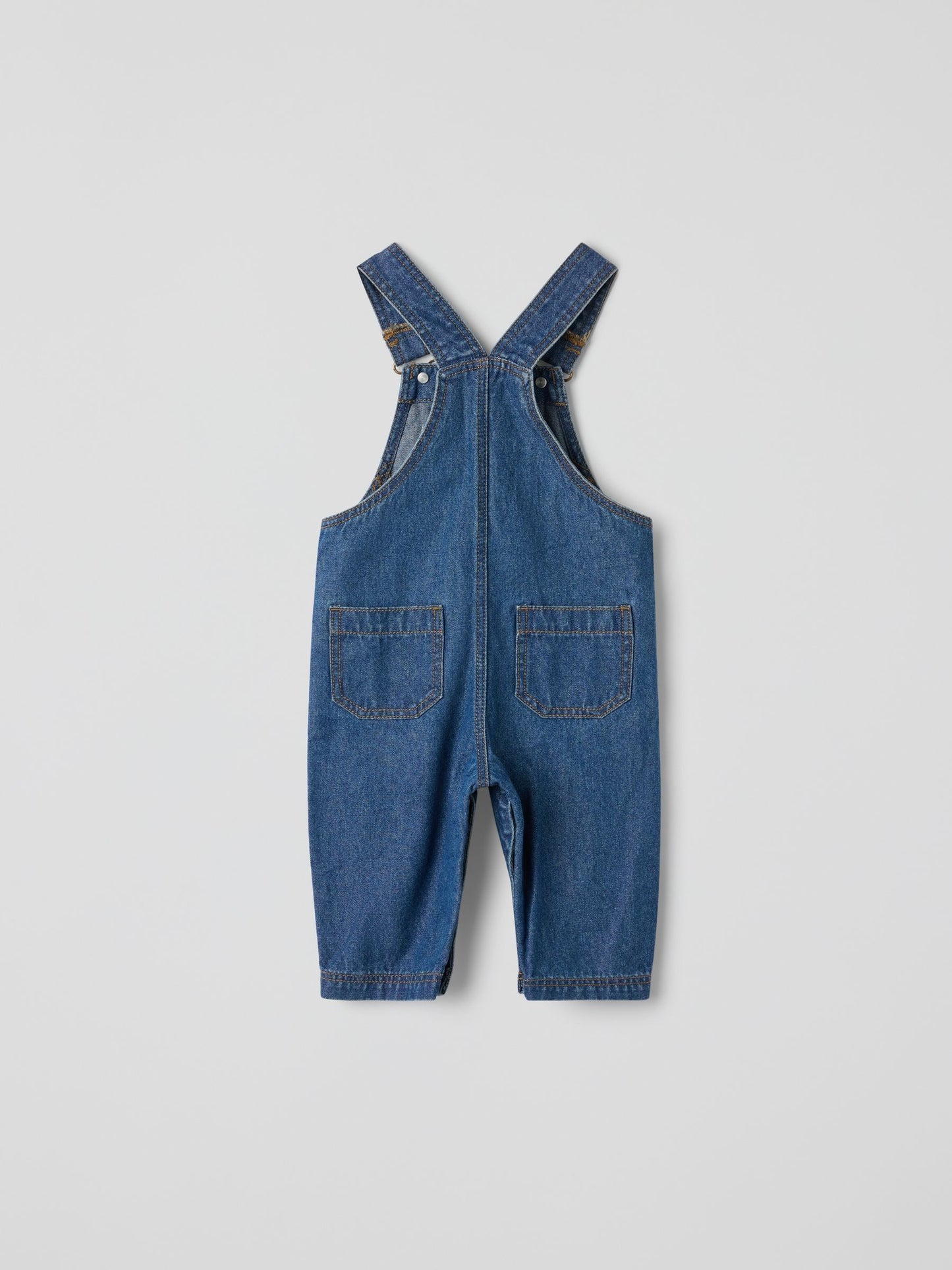Polarn O. Pyret Blue Cotton Denim Dungarees image 3