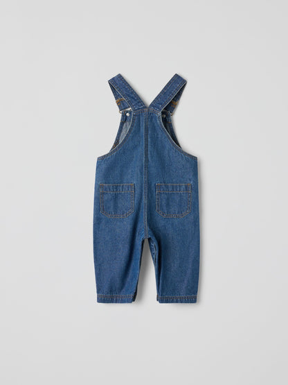 Polarn O. Pyret Blue Cotton Denim Dungarees image 3