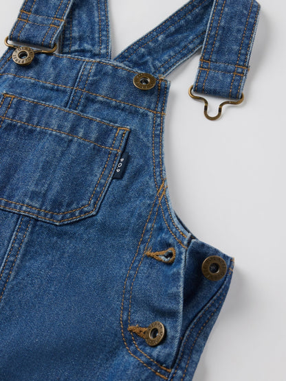 Polarn O. Pyret Blue Cotton Denim Dungarees image 4