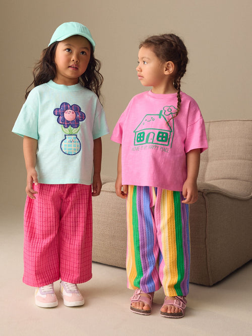 Pink Rainbow Top & Trousers Set 2 Pack (3mths-7yrs) image 1