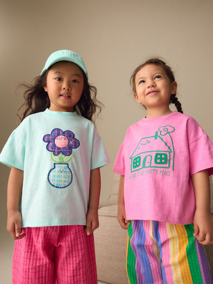 Pink Rainbow Top & Trousers Set 2 Pack (3mths-7yrs) image 4