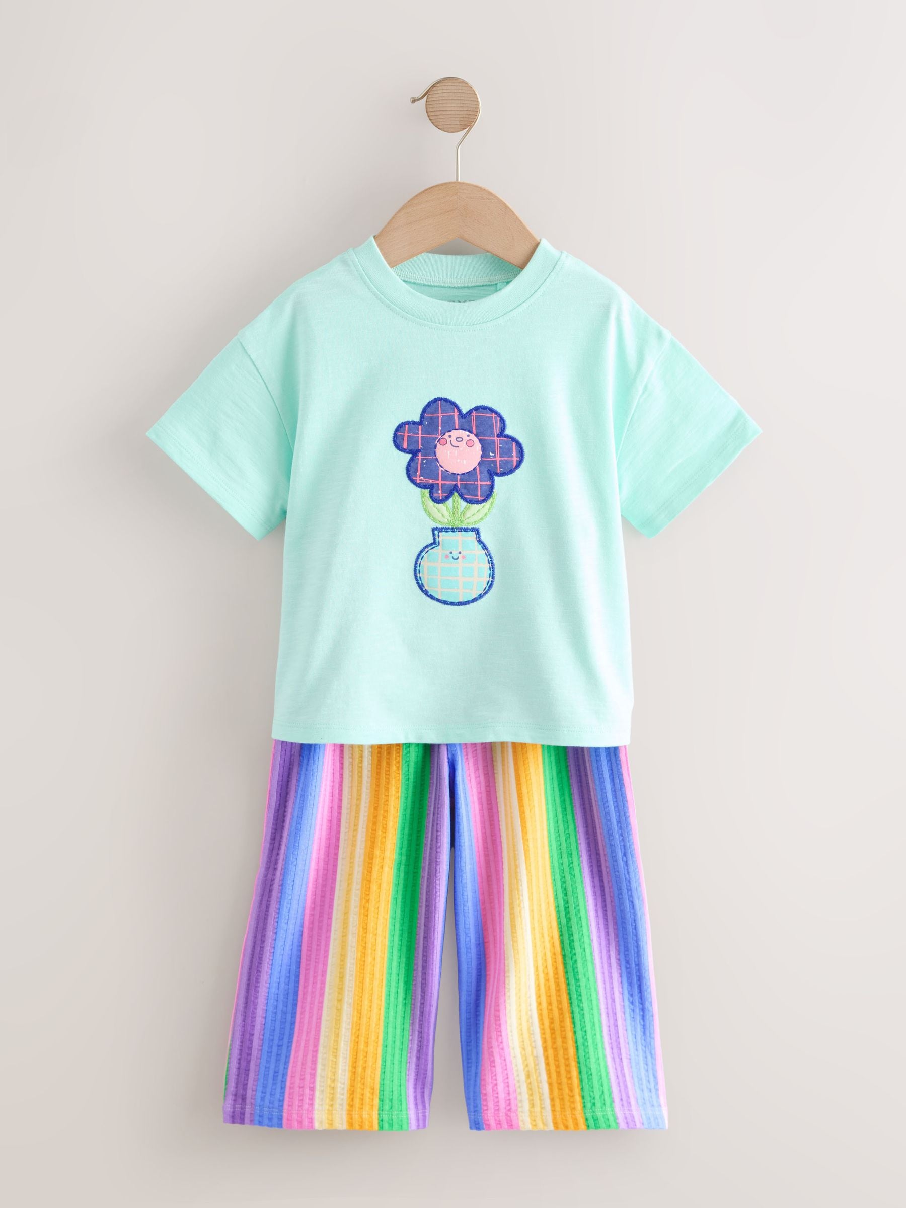 Pink Rainbow Top & Trousers Set 2 Pack (3mths-7yrs) image 7