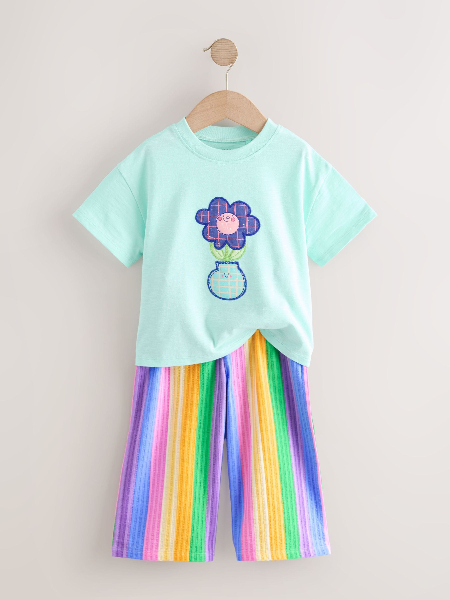Pink Rainbow Top & Trousers Set 2 Pack (3mths-7yrs) image 9