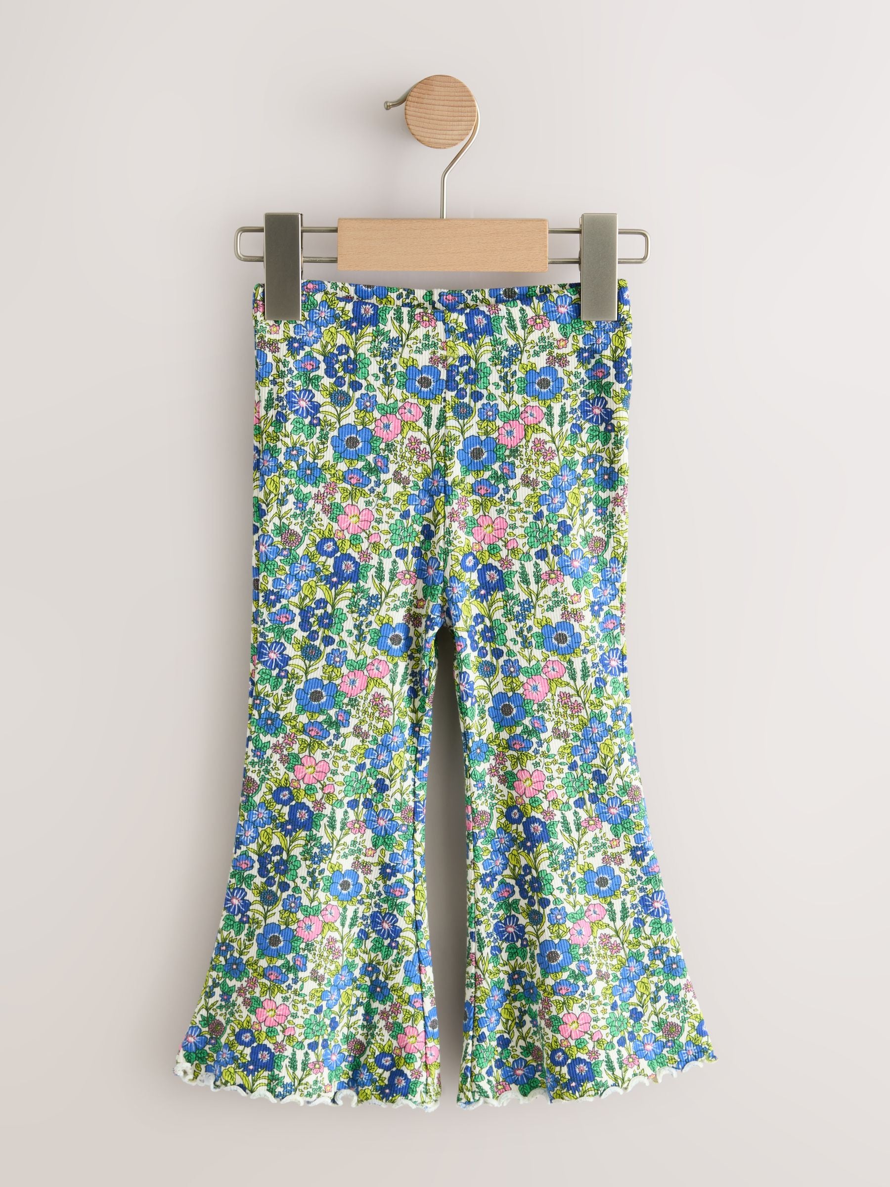 Pink/Floral Flared Leggings 3 Pack (3mths-7yrs) image 2