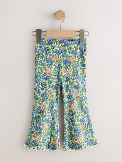 Pink/Floral Flared Leggings 3 Pack (3mths-7yrs) image 2