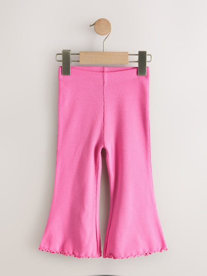 Pink/Floral Flared Leggings 3 Pack (3mths-7yrs) image 4