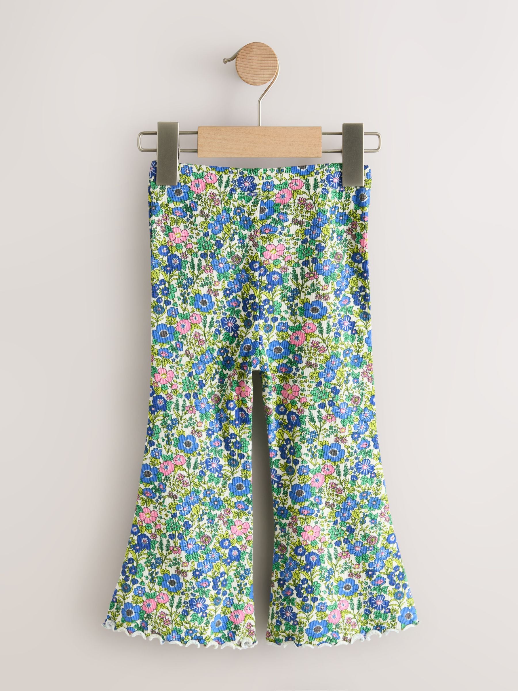 Pink/Floral Flared Leggings 3 Pack (3mths-7yrs) image 5