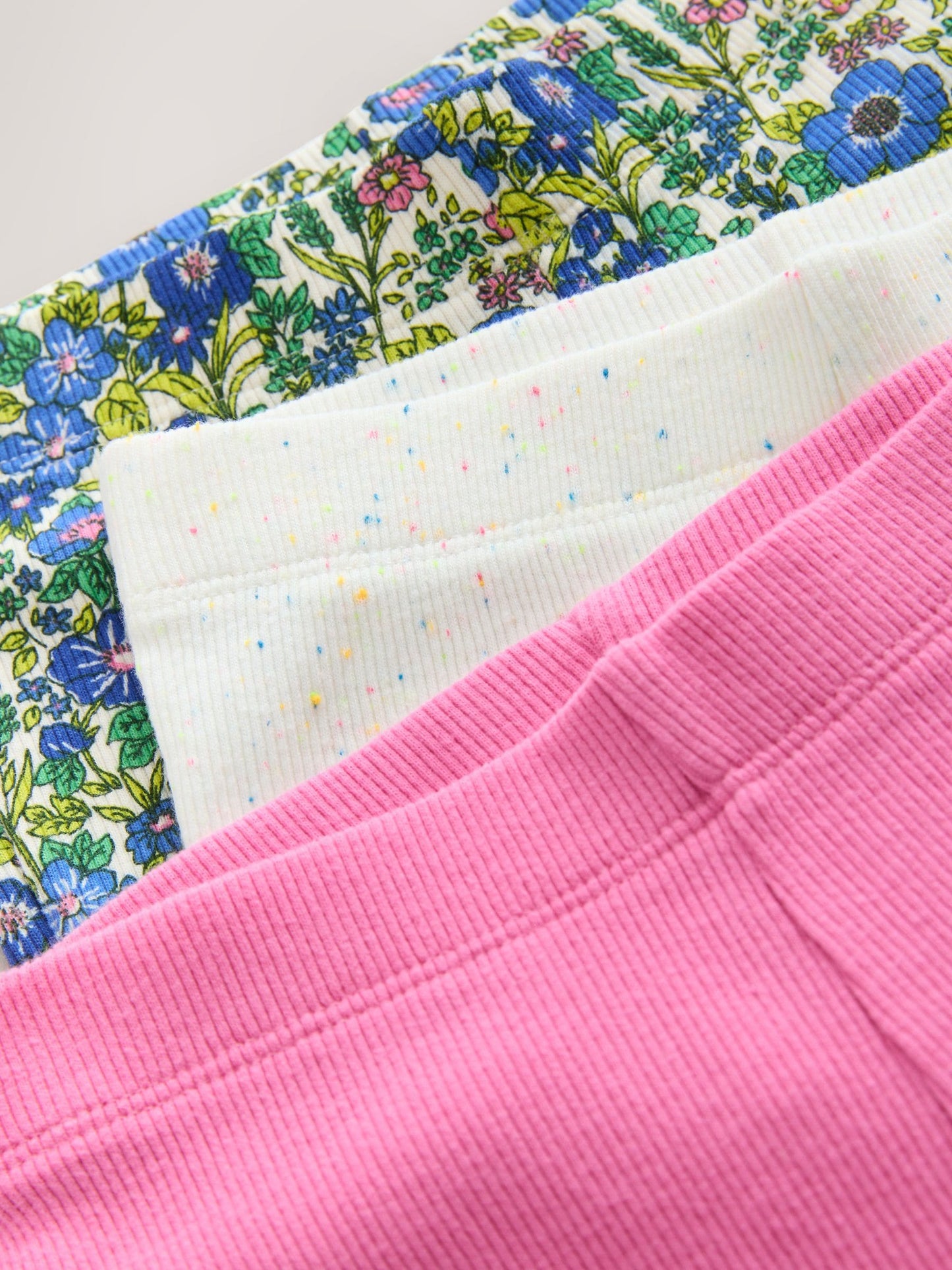 Pink/Floral Flared Leggings 3 Pack (3mths-7yrs) image 6