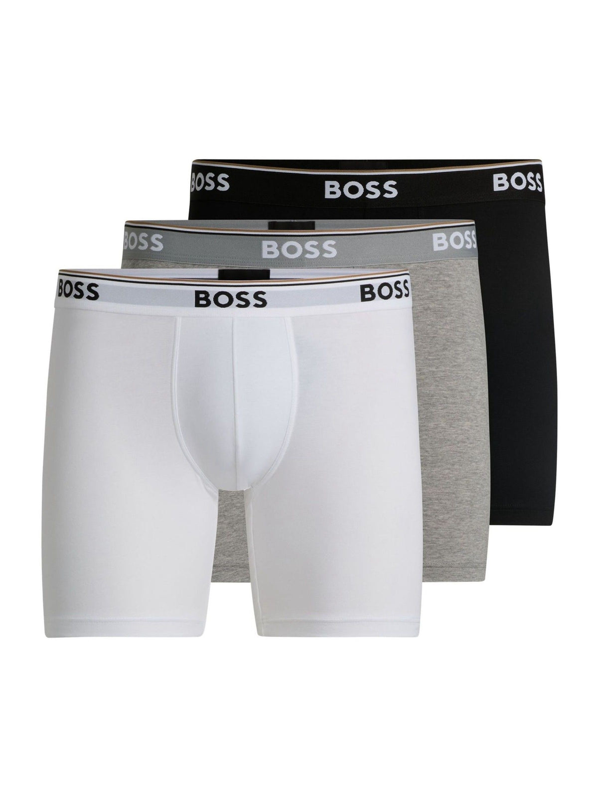 Dsiney Kidz - BOSS White/Grey/Black Power Logo Hipster Boxers 3 Pack image 1