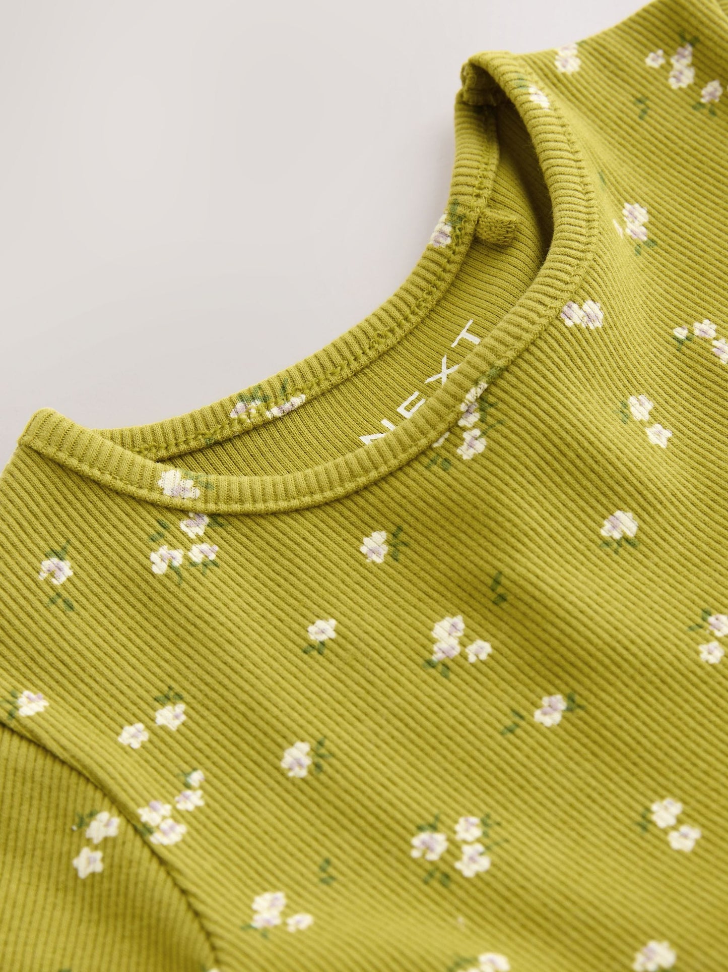 Olive Green Short Sleeve Ribbed Dress (3mths-7yrs) image 7