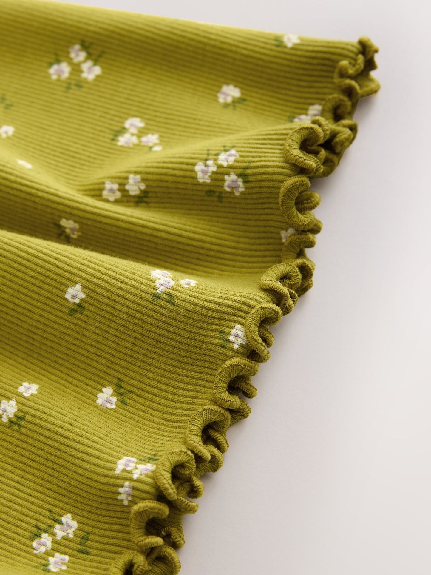Olive Green Short Sleeve Ribbed Dress (3mths-7yrs) image 8
