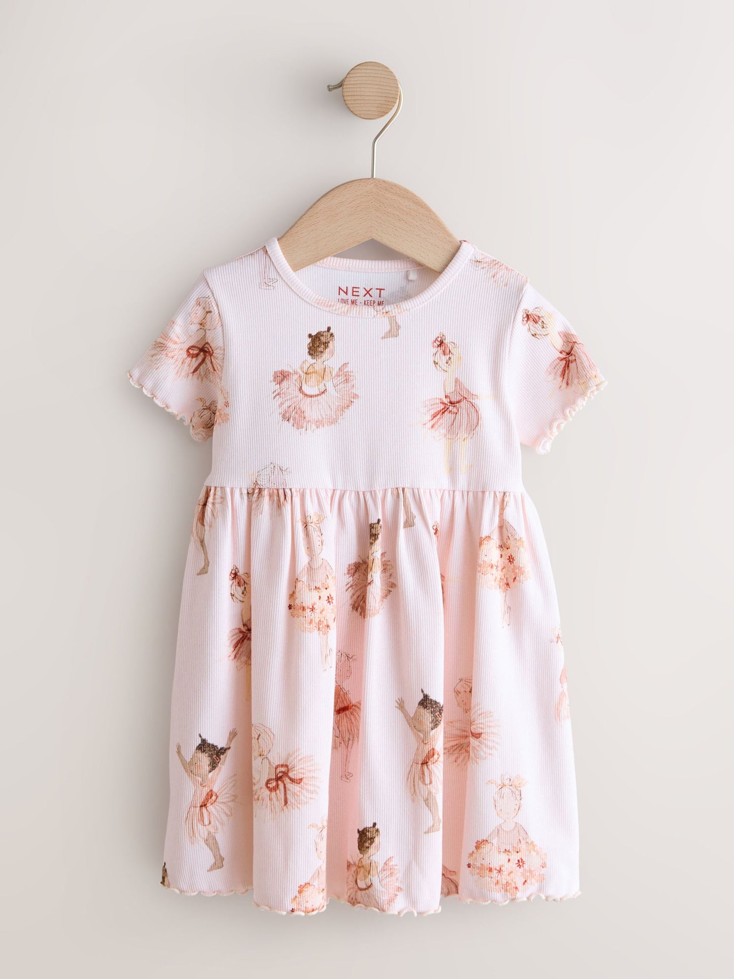 Pink Ballerina Short Sleeve Ribbed Dress (3mths-7yrs) image 4