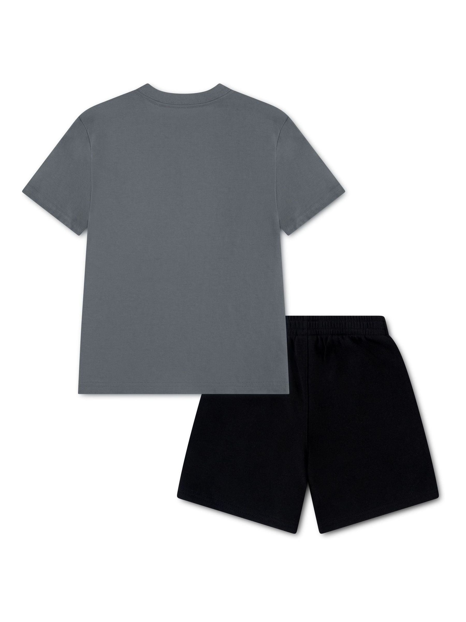 Dsiney Kidz - Jordan Black Smoke Grey University Air Brooklyn Essentials Top & Short Set image 2
