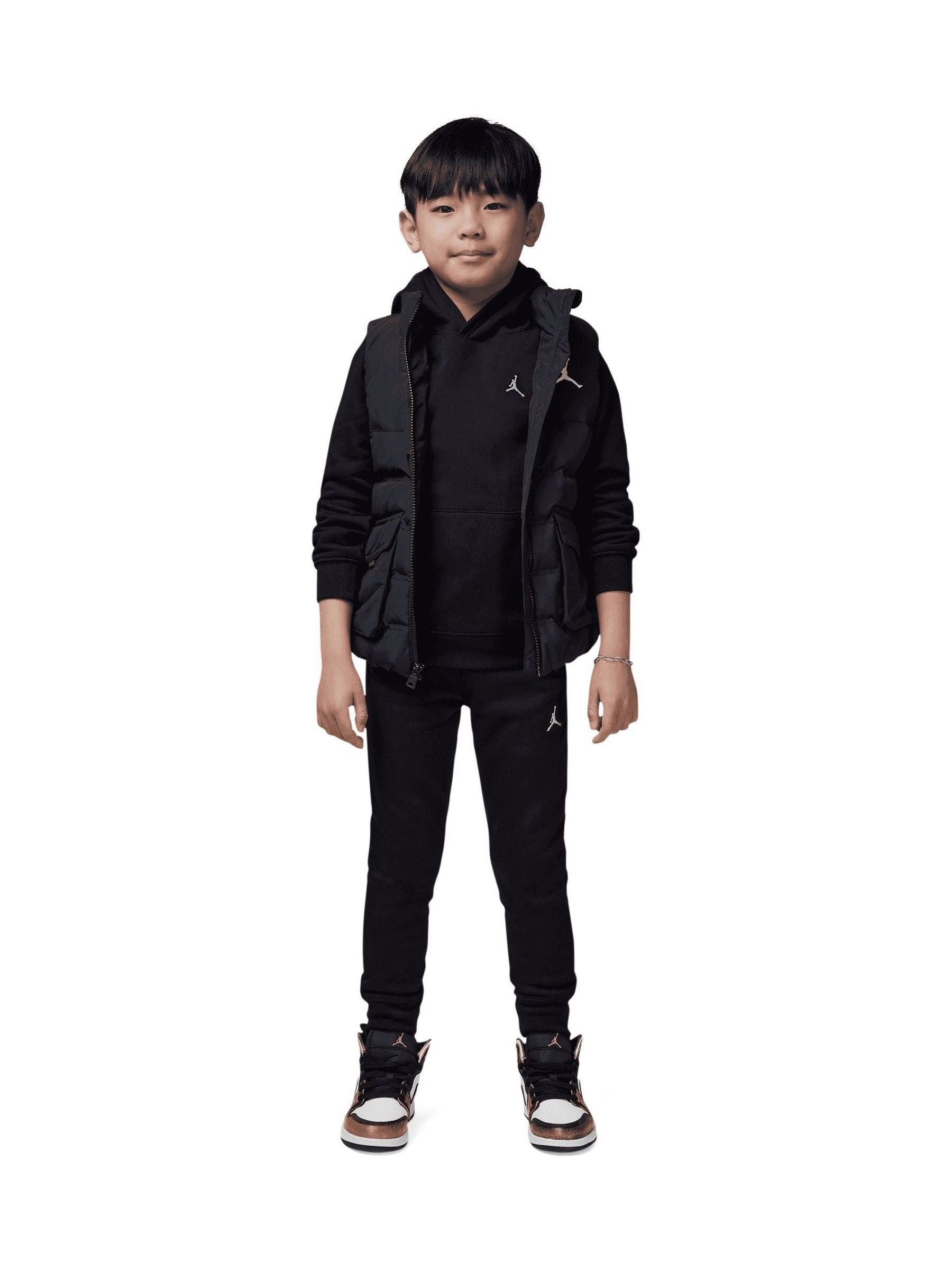 Jordan Black Little Brooklyn Overhead Hoodie And Joggers Tracksuit image 1