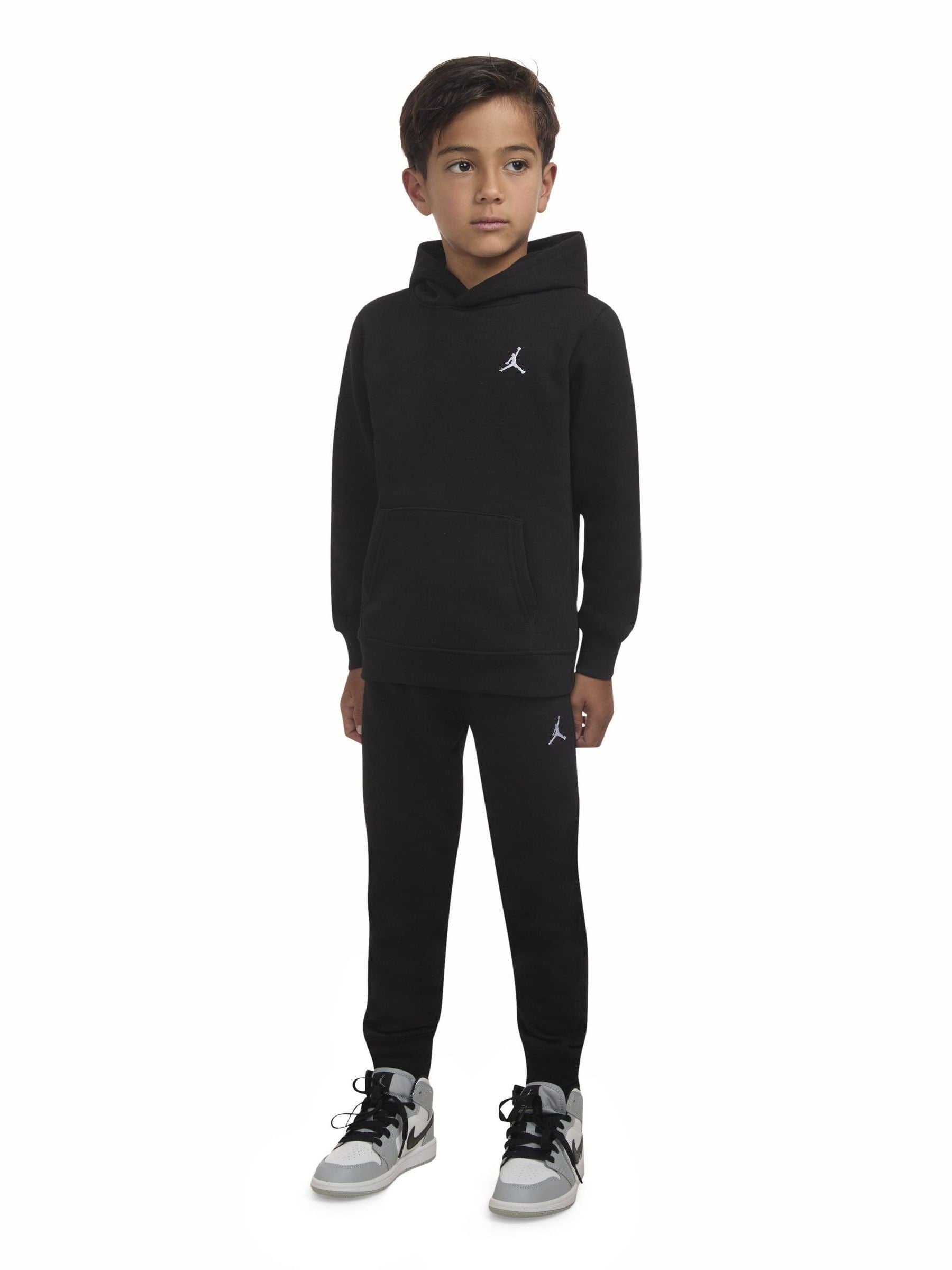 Jordan Black Little Brooklyn Overhead Hoodie And Joggers Tracksuit image 3