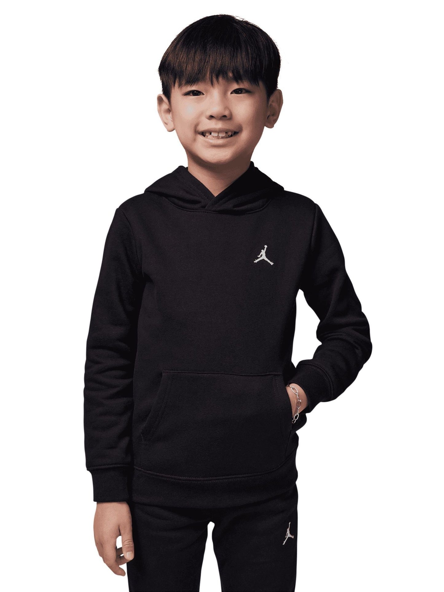 Jordan Black Little Brooklyn Overhead Hoodie And Joggers Tracksuit image 4
