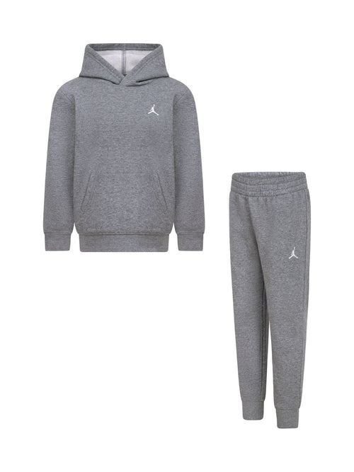 Jordan Grey Heather Little Brooklyn Overhead Hoodie And Joggers Tracksuit image 1