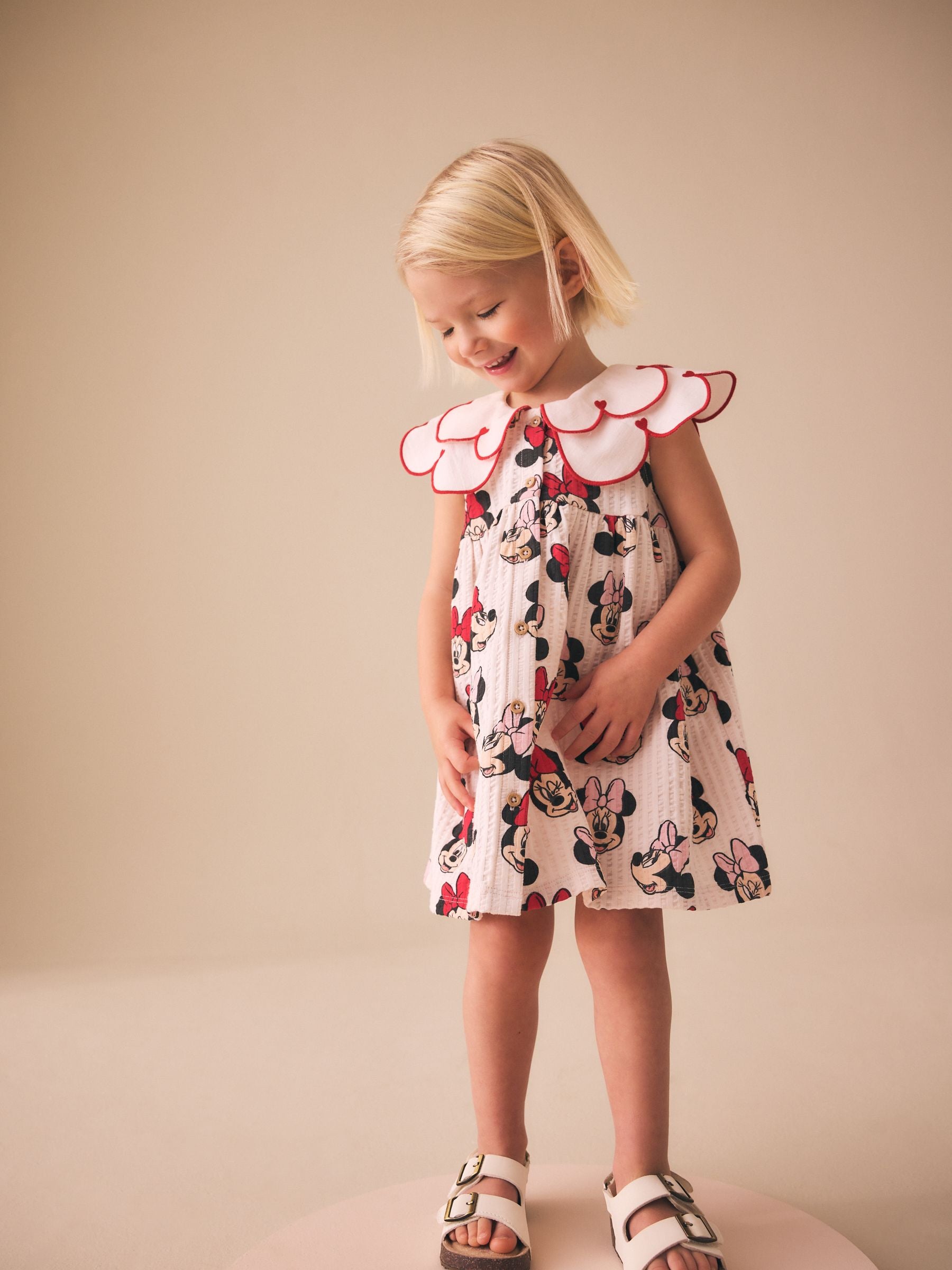 Red Minnie Collared Disney Dress (3mths-7yrs) image 1