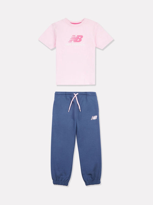 Dsiney Kidz - New Balance Pink NB Stacked Logo T-Shirt and FT Joggers Set image 1